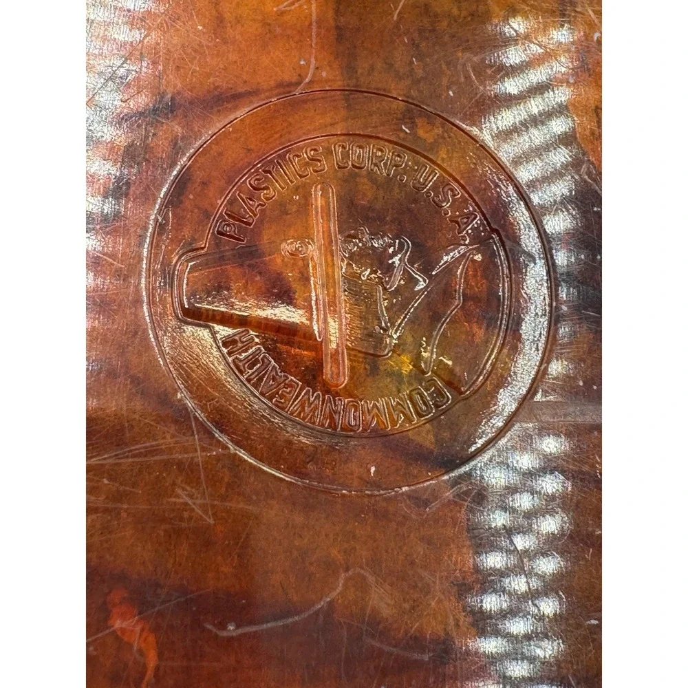 Vtg Faux Tortoise Shell Lucite Jewelry Box 50's (Commonweath Plastics) U.S.A.